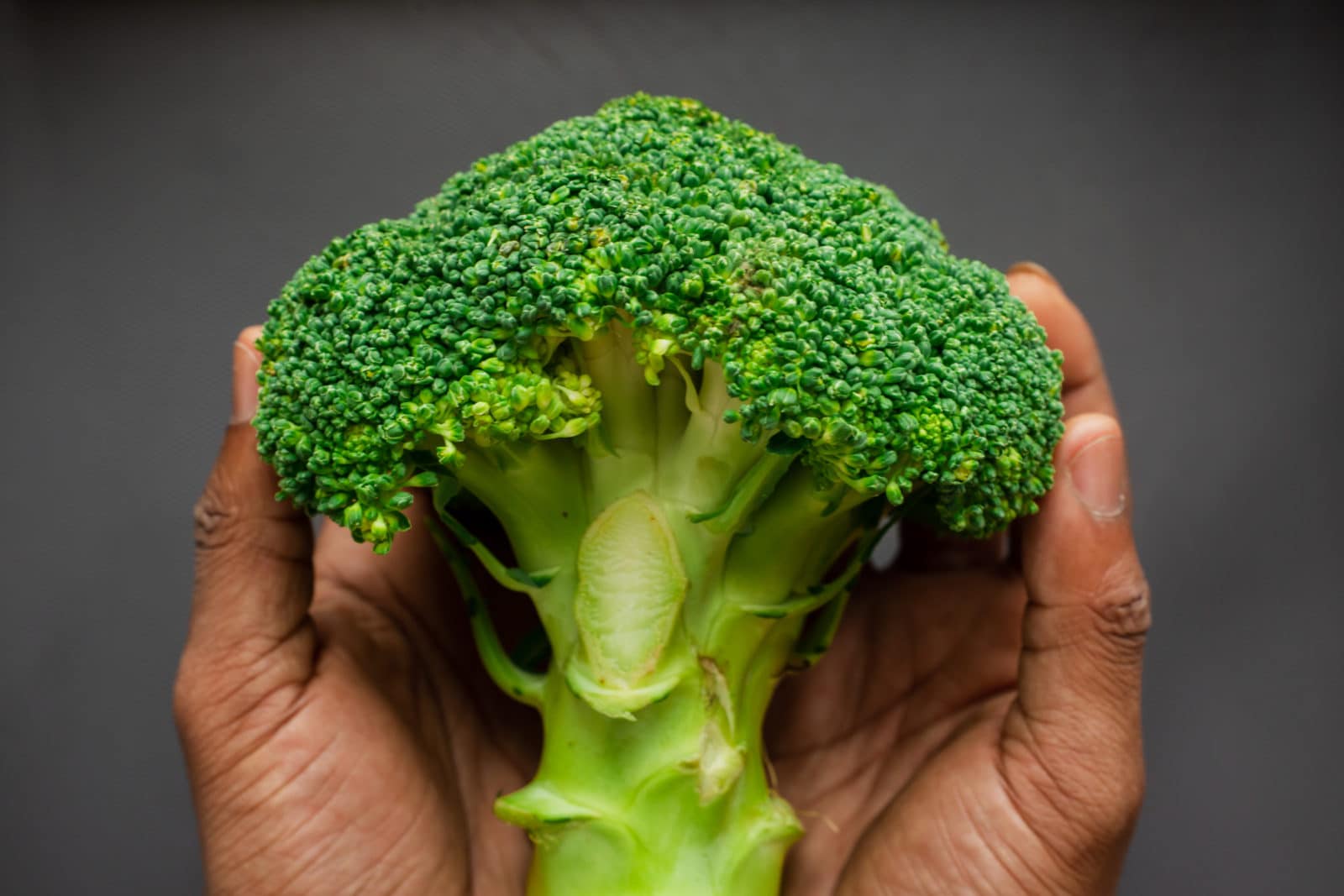 Holding some broccoli